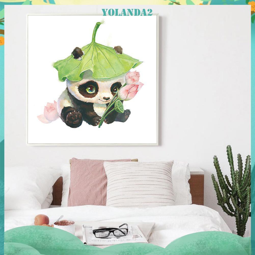 Bộ tranh đính đá 5D DIY hình gấu trúc xinh xắn dành cho trang trí nhà cửa