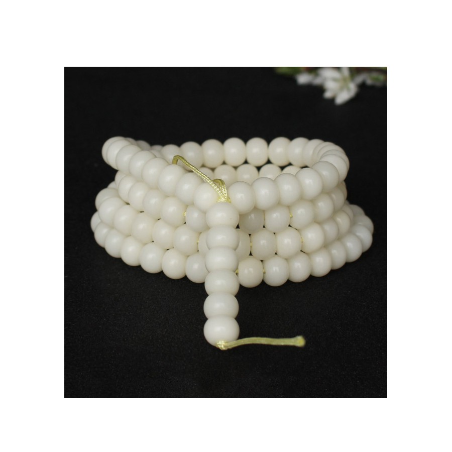 Vòng tay nam nữ chuỗi hạt bồ đề trắng 108 hạt
