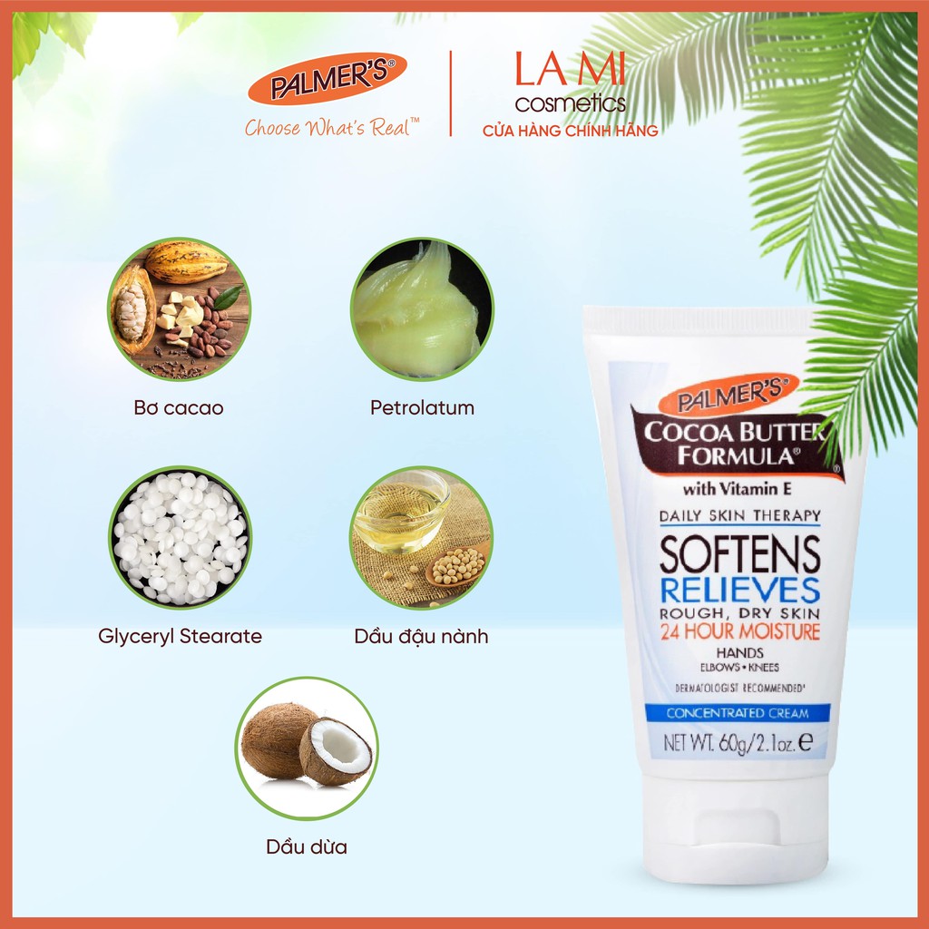 Kem dưỡng da tay mềm mịn cho da khô Bơ Cacao Palmer's