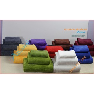 BỘ 3 KHĂN SPA SIÊU MỀM MỊN - 35X75CM, 70X140CM, 90X190CM