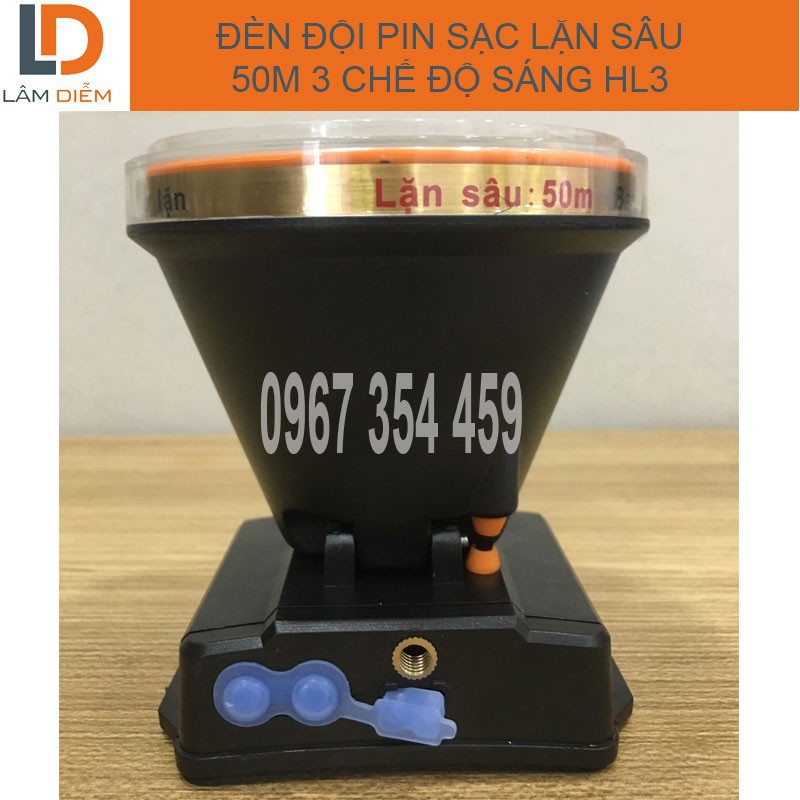 Đèn pin led sạc đội đầu LẶN sâu 50M 3 chế độ sáng cao cấp HL8