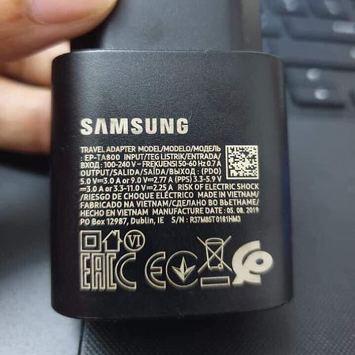 Củ sạc Samsung Note10 - 25W chính hãng, sạc nhanh không nóng máy chuyên dùng - Bảo hành 12 tháng - Uni Shop