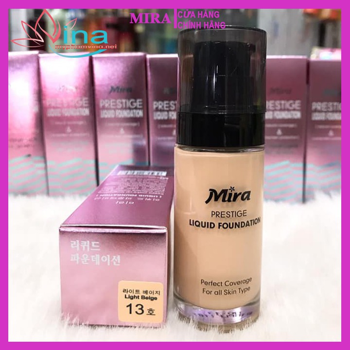 Kem nền mịn da chống nắng Mira Liquid Foundation  30ml - Hàng chính hãng