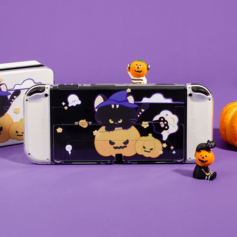 Ốp Bọc Bảo Vệ Máy Chơi Game Nintendo Switch Hình Mèo Và Bí Ngô Xinh Xắn