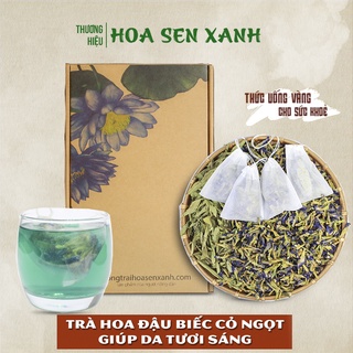 Trà hoa đậu biếc cỏ ngọt hoa sen xanh trà hoa đậu biếc túi lọc sáng mịn da