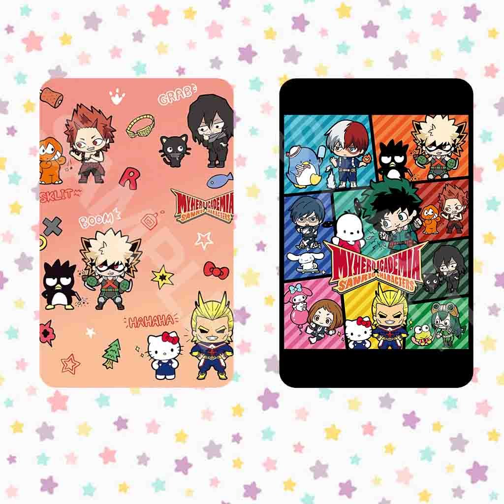 Ảnh card bo góc in hình BOKU NO HERO ACADEMIA X SANRIO Học Viện Anh Hùng 5*8cm anime chibi