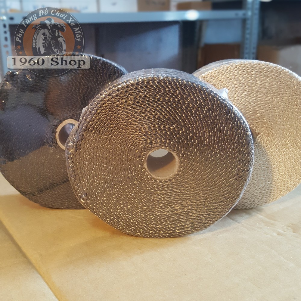 Dây vải bố thủy tinh quấn cổ pô xe máy Harley Cafe Racer Tracker Chopper Bobber CG125 SU GN125 CD 67 WIN Honda Yamaha