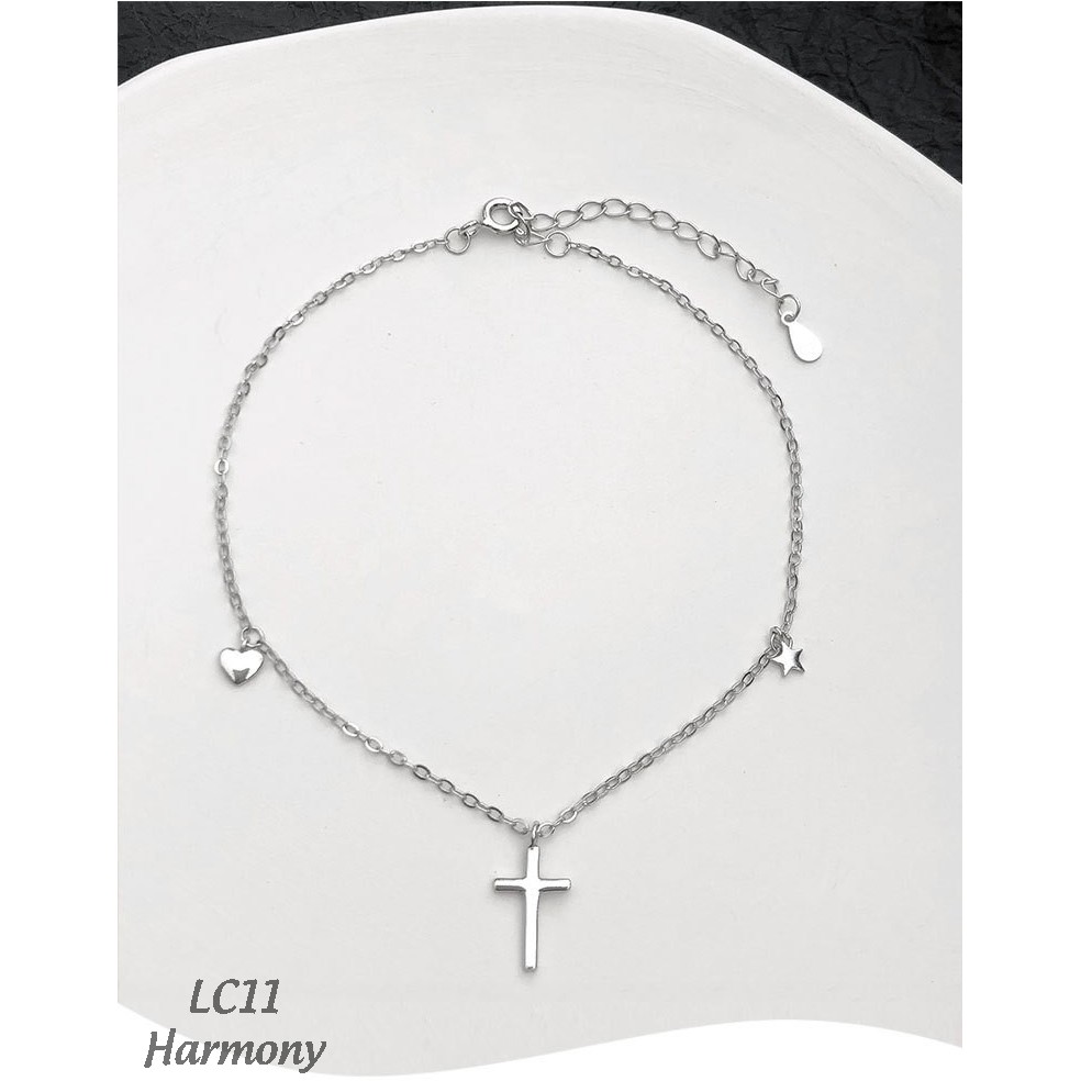 Lắc chân bạc cao cấp chữ thập vòng đeo chân nữ xinh xắn cá tính LC11 Trang sức Harmony