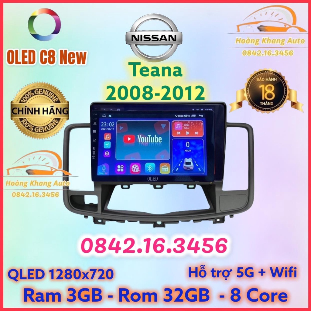 Màn hình android OLED C8 New theo xe Teana 2008 - 2012  kèm dưỡng và jack nguồn zin theo xe .