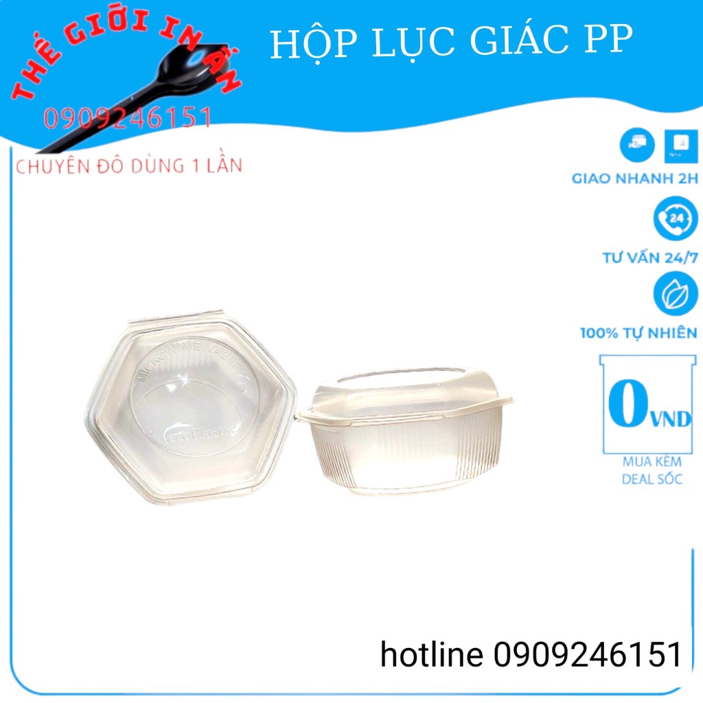 100 Hộp Lục Giác TTK PP nhựa dẻo cao cấp đựng xôi, bánh ngọt, chè các loại -THEGIOIINAN2021