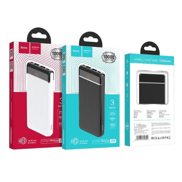 Pin sạc dự phòng HOCO J59 10.000mAh có màn hình LCD báo % pin
