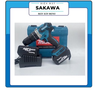 Máy khoan pin makita 3 chức năng không chổi than đầu  13mm