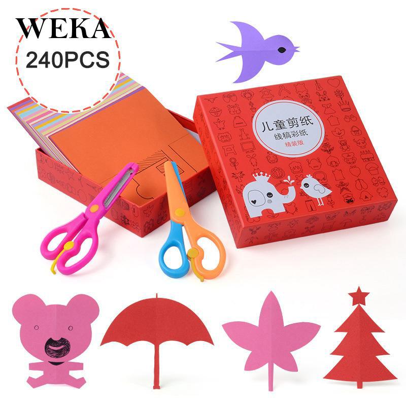 Baby Colorful Easy Paper Cutting Craft Kit Scissors Kids Handcraft Exquisite