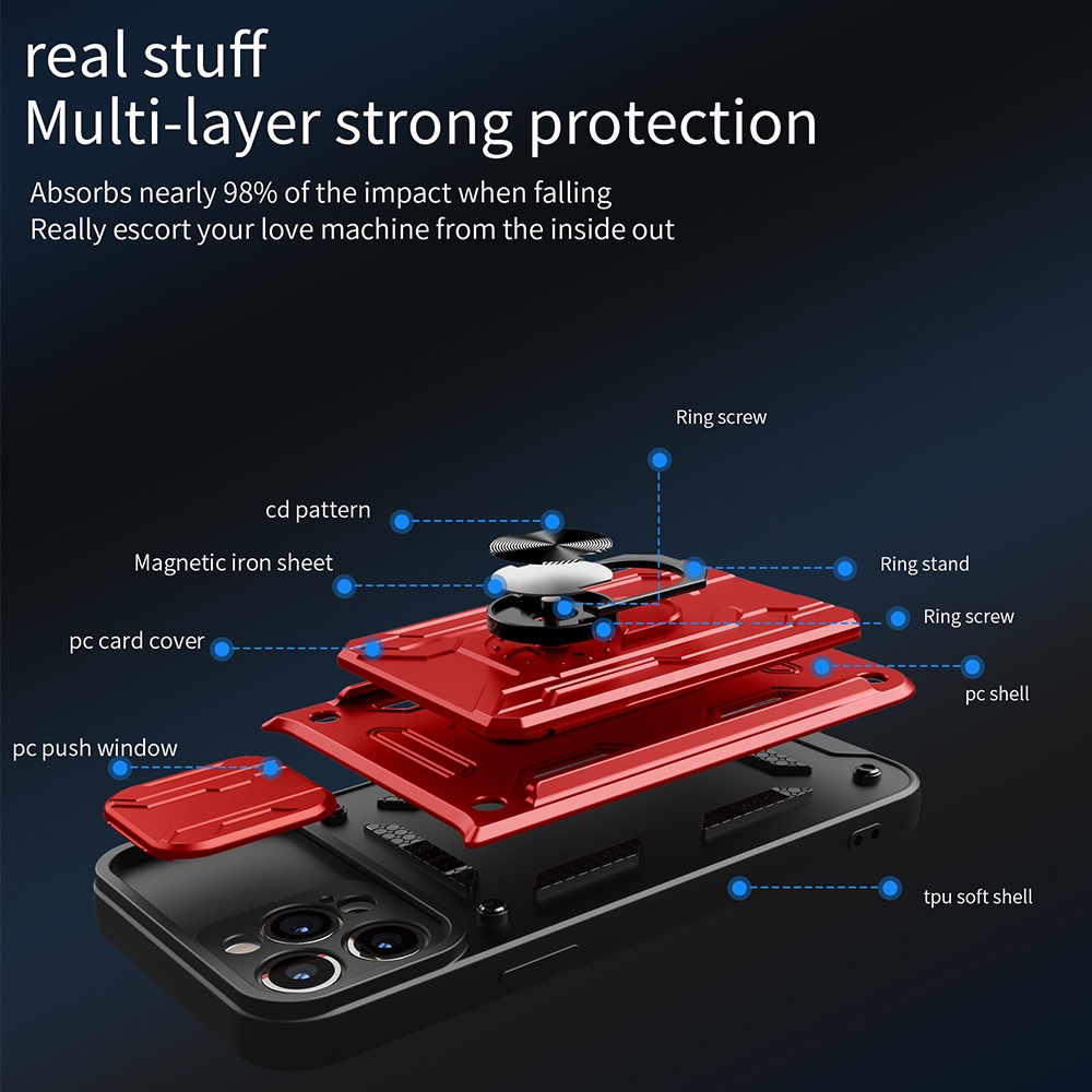 Ốp Điện Thoại Có Ngăn Đựng Thẻ Ẩn Cho iPhone 11 11 Pro 11 Pro Max 12 12 Pro 12 Pro Max 13