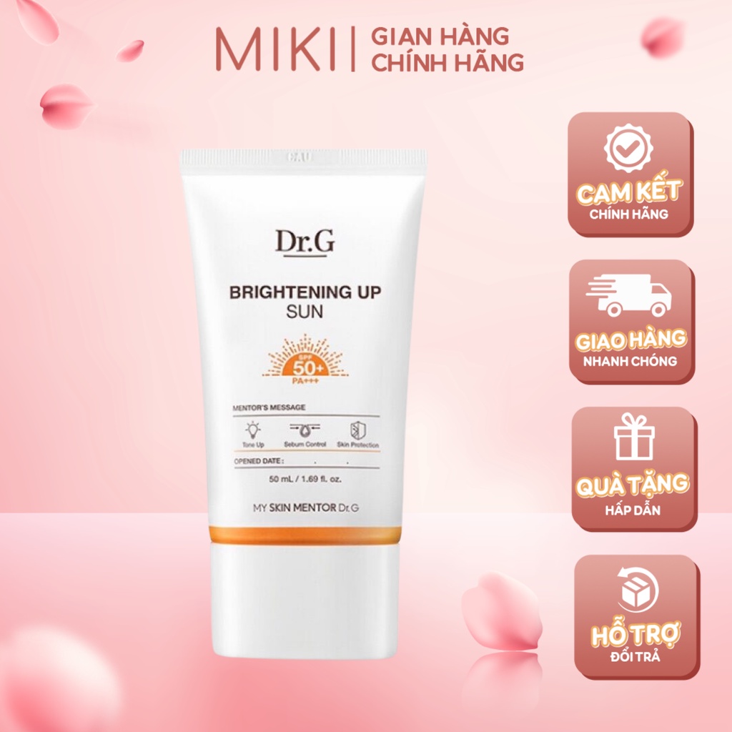 Kem Chống Nắng Dr.G Brightening Up Sun Plus Nâng Tone Kiềm Dầu UVB UVB Tia Sáng Xanh 50ml