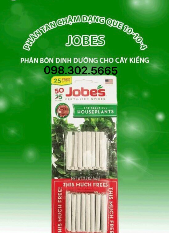 Phân Tan Chậm con sâu JOBES của Mỹ 50 que Chuyên dùng cho hoa lan cây cảnh