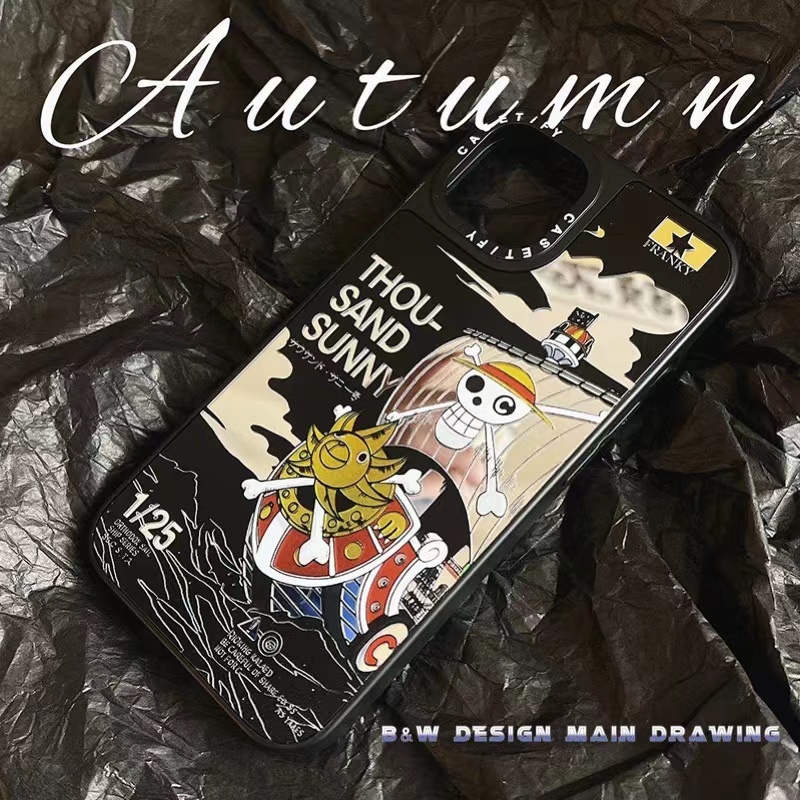 Ốp Điện Thoại Acrylic Chống Sốc Tráng Gương Hình One Piece Cho iPhone 14 13 12 11 Pro MAX IX XS MAX XR