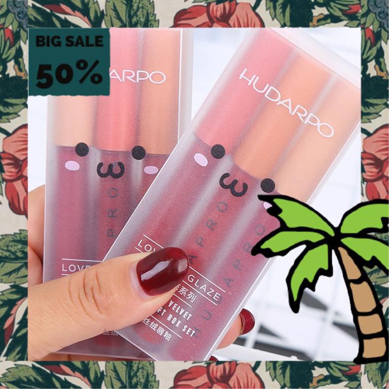 Set Son Kem 3 Cây HUDAPRO LOVE LIP GLAZE Chính Hãng Nội Địa