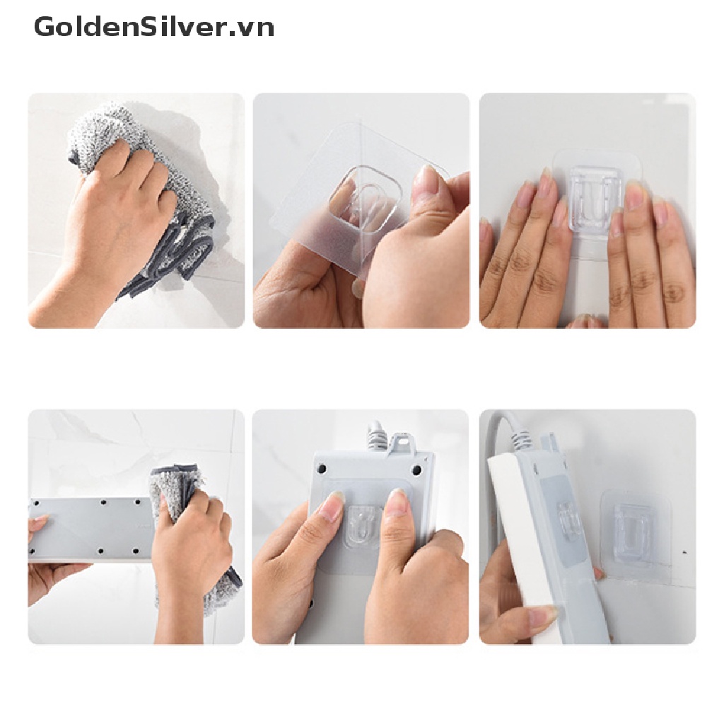 Móc Treo Đồ Dán Tường Hai Mặt Trong Suốt Mạnh Mẽ