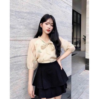 Chân váy xoè 2 tầng chất umi