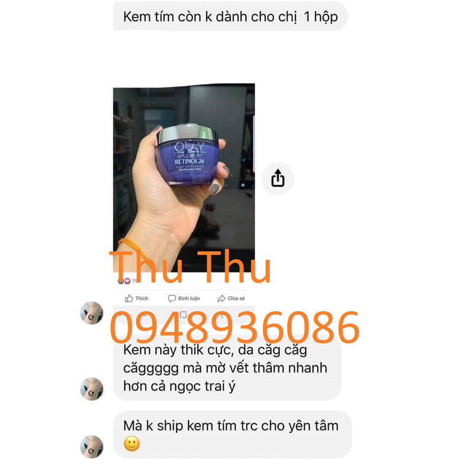 Bộ Olay Retinol cấp ẩm phục hồi ban đêm nội địa Đức