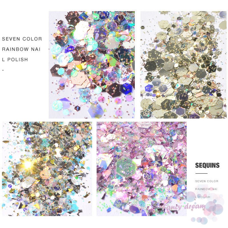 Bột kim tuyến lấp lánh siêu mỏng trang trí nghệ thuật cho móng tay 12 màu tuỳ chọn