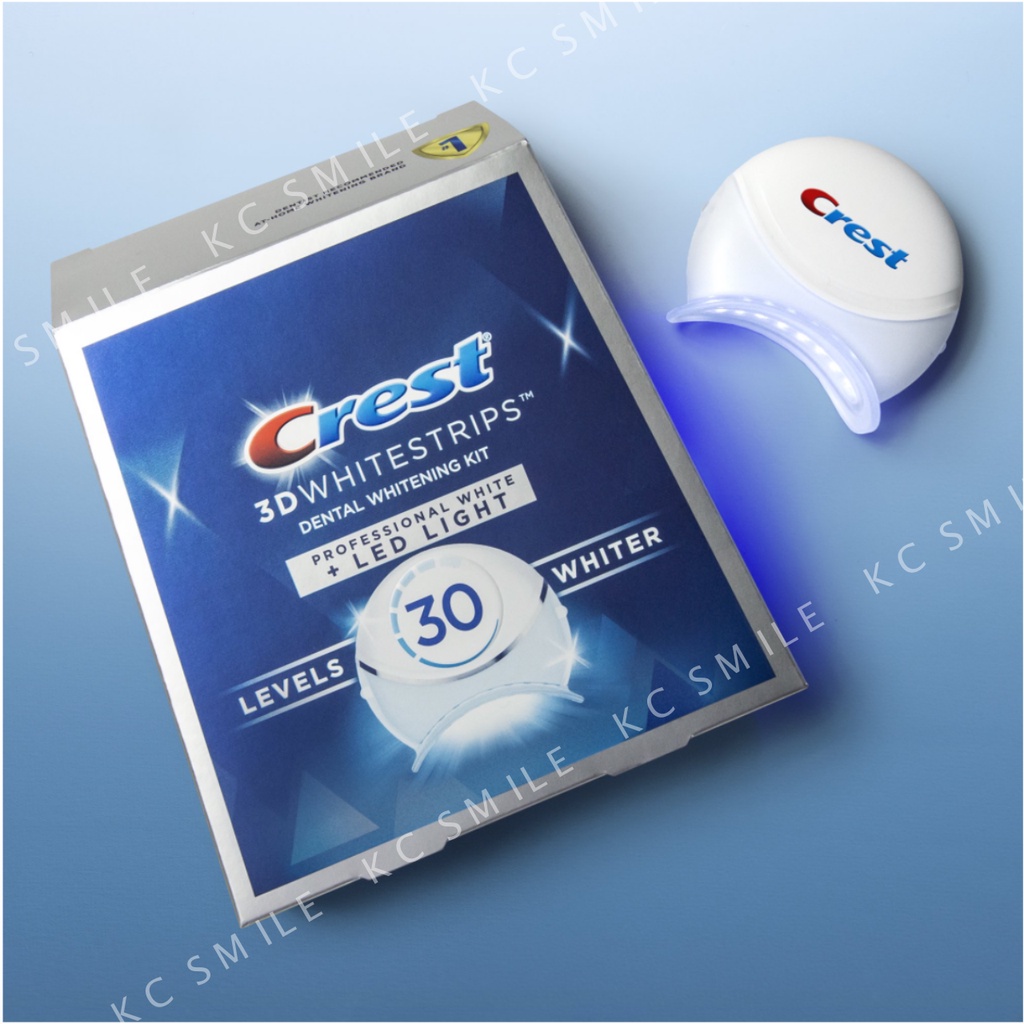 Miếng dán trắng răng Crest 3D White Professional White và đèn LED ánh sáng (19 Gói) - Crest Led Light and Whitestrips