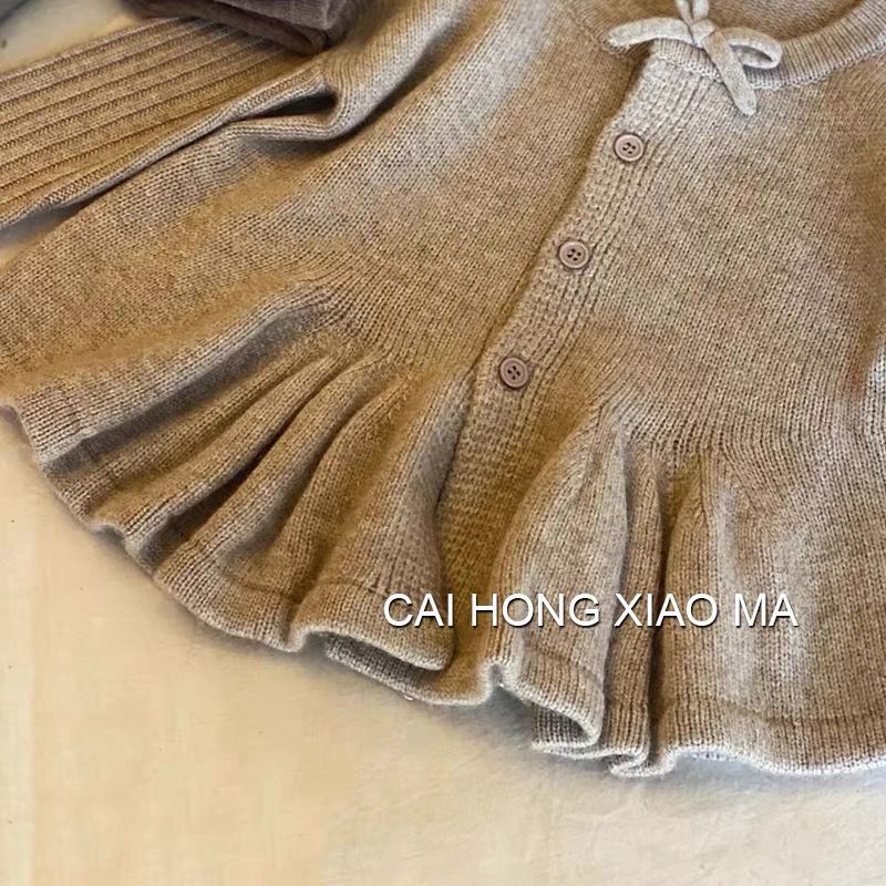 Áo Khoác Cardigan Len Dệt Kim Thời Trang Mùa Thu 2022 Dễ Thương Cho Bé Gái