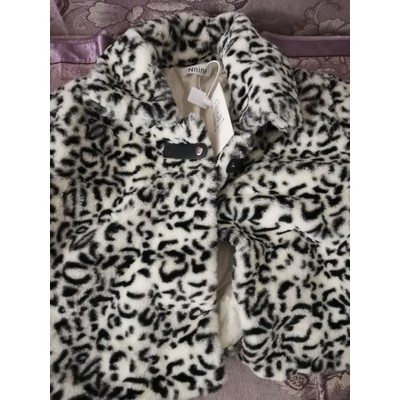 Ảnh thật 6 hình cuối-HC469.Áo khoác lông dáng ngắn họa tiết da báo