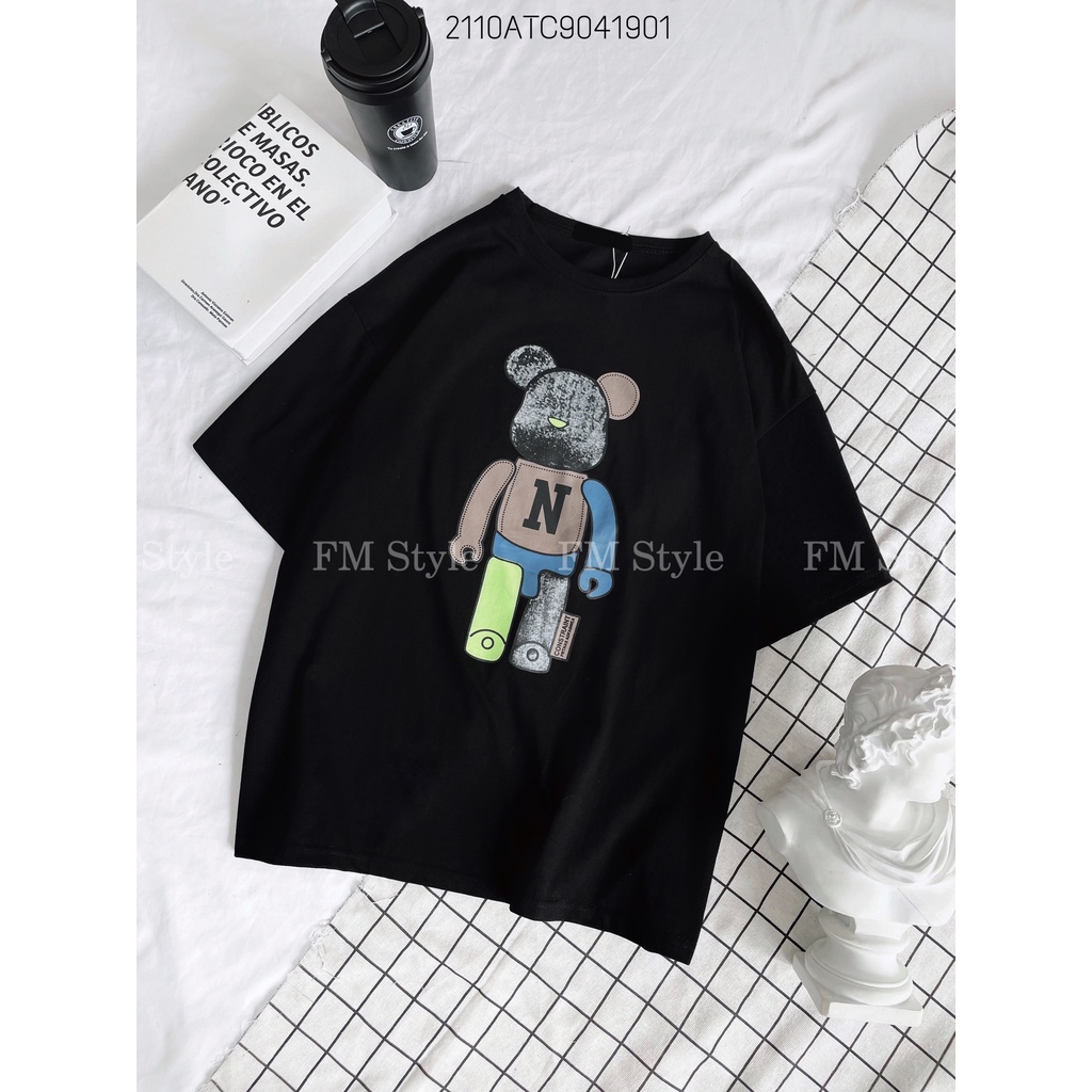 Áo thun nam nữ FM Style, áo thun hoạ tiết robot, freesize phong cách Hàn Quốc, thời trang