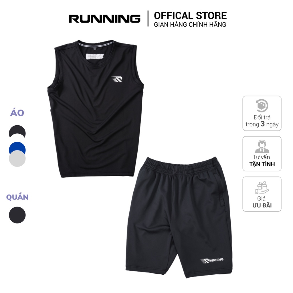 Bộ thể thao áo ba lỗ Loại 1 Running vải thun cotton đẹp, set thể thao nam chạy bộ tập gym mùa hè- MỚI 2021