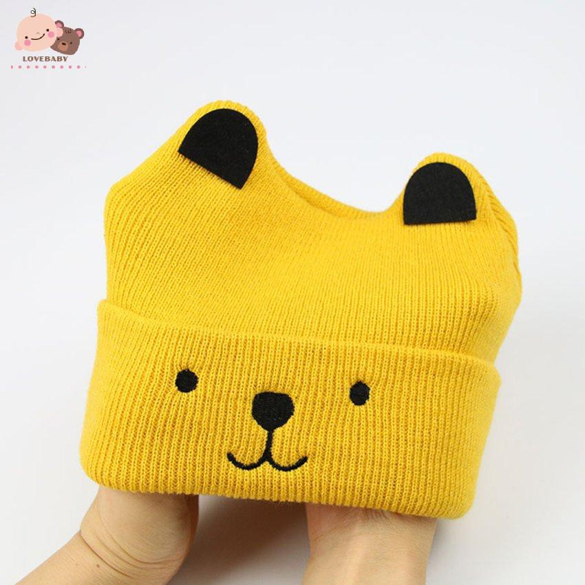 Mũ beanie dệt kim kiểu dáng hoạt hình đáng yêu dành cho bé trai/bé gái