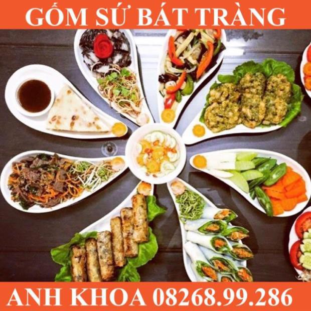 Set đồ ăn hoa Bát Tràng - Gốm sứ Bát Tràng Anh Khoa