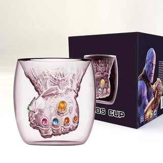 Cốc thủy tinh hai lớp cách nhiệt hình găng tay Thanos