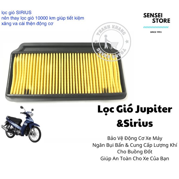 (Giá Rẻ Vô Địch ) Lọc Gió Cho Xe Máy (JUPITER+ SIRIUS Đời Chế Hòa Khí) Sensei-Store