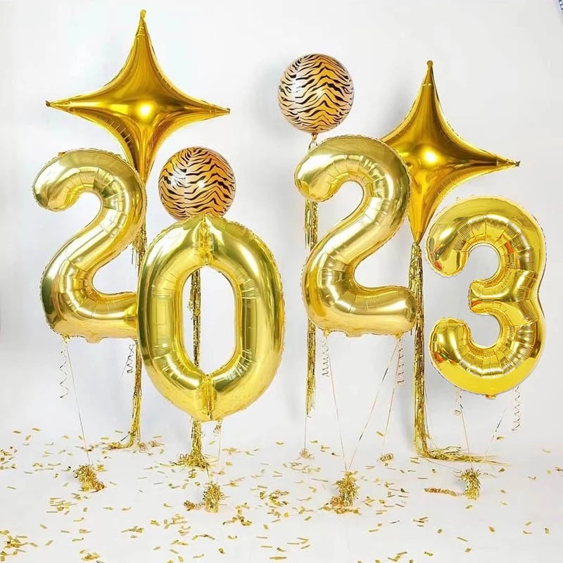 Bong Bóng Hình Số Năm Mới 2023 Trang Trí Tiệc