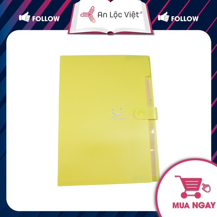Cặp Đựng Hồ Sơ Tài Liệu 5 Ngăn A4 Hình Mặt Cười