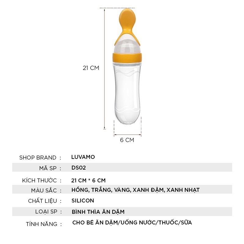 Bình thìa ăn dặm silicon