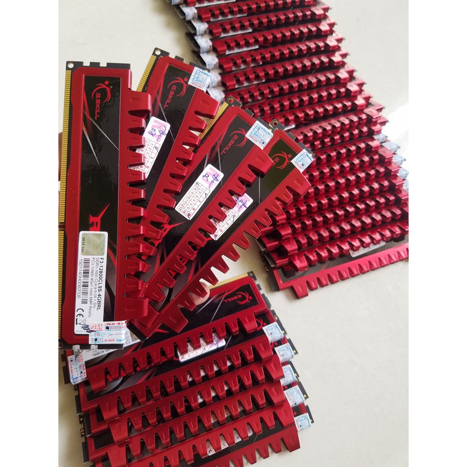 Ram DDR3 4G 1600 1333 Team Corsair Gskill Rijiwas (F3-12800CL9S-4GBRL) Tản Thép Đỏ | WebRaoVat - webraovat.net.vn