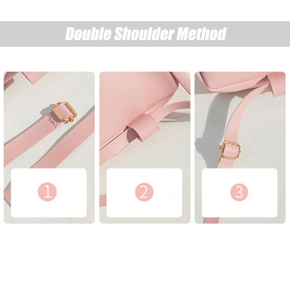 Balo da PU nhỏ xinh phối nơ đáng yêu cho nữ