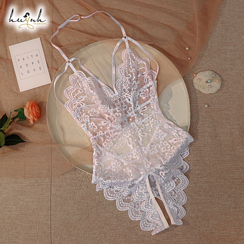 Bodysuit Ren Hở Lưng Sexy, Đồ Ngủ Liền Thân Gợi Cảm - B10