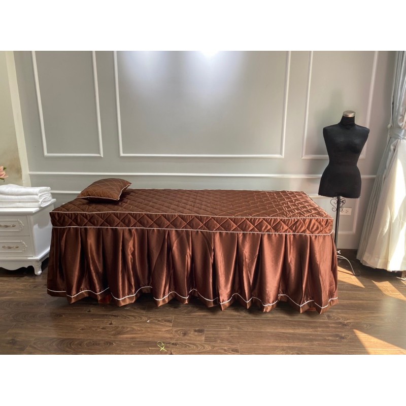 Drap ga phi lụa chần bông giường spa, massage, nail mi, phun xăm