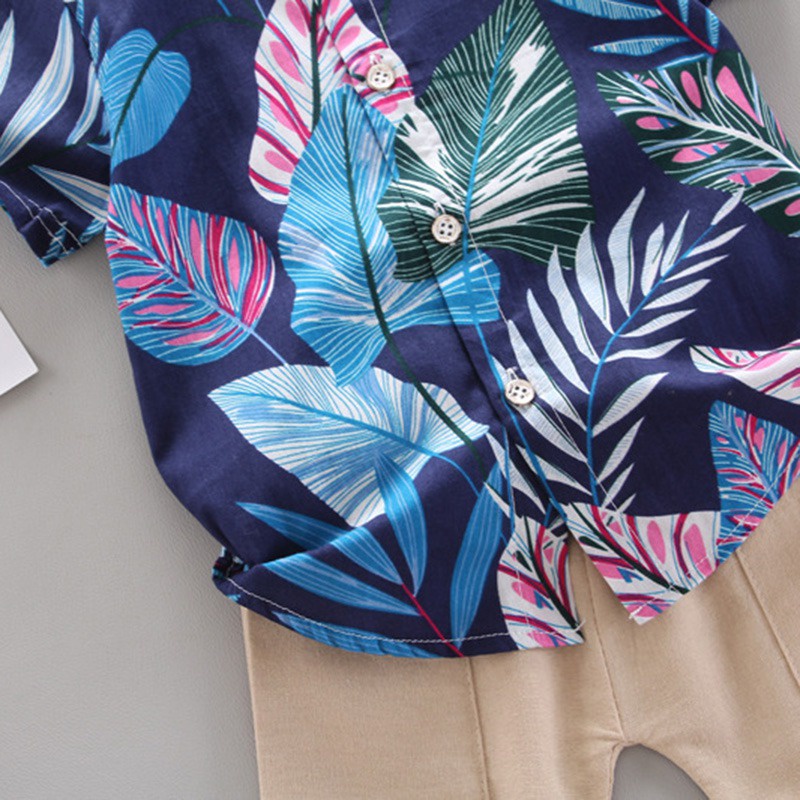 Bộ Áo Sơ Mi + Quần Short Màu Trơn Phong Cách Anh Quốc Thời Trang Mùa Hè Cho Bé Trai 0-4 Tuổi Se7En