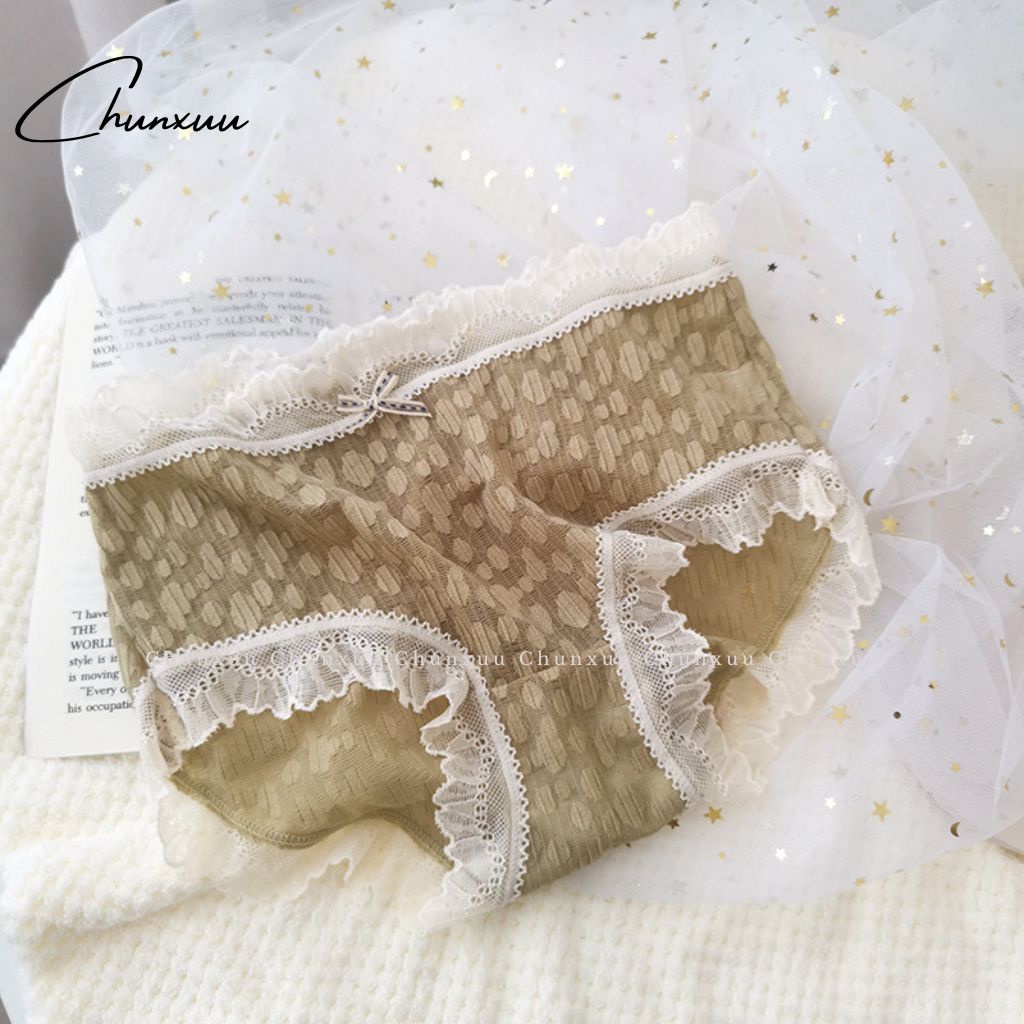 Quần lót ren nữ cao cấp CHUNXUU họa tiết phối ngọt ngào nữ tính, chất liệu mềm mại an toàn kháng khuẩn - QC75