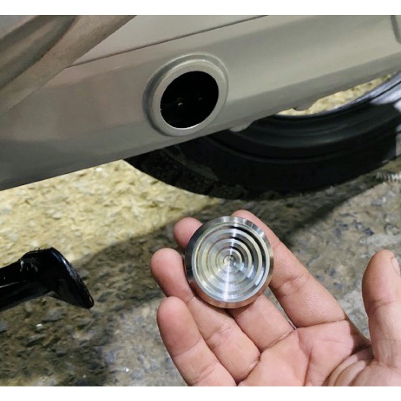 Nút gắn Carte inox 304 gia công sáng bóng, gắn cho Fu led, Wave 125i, Wave nhỏ