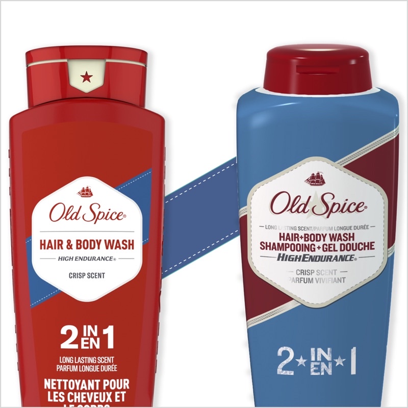 (NK Mỹ) Sữa tắm gội nam 2in1 Old Spice High Endurance Hair + Body Wash 532ml (Dầu gội và sữa tắm 2in1) Made in USA