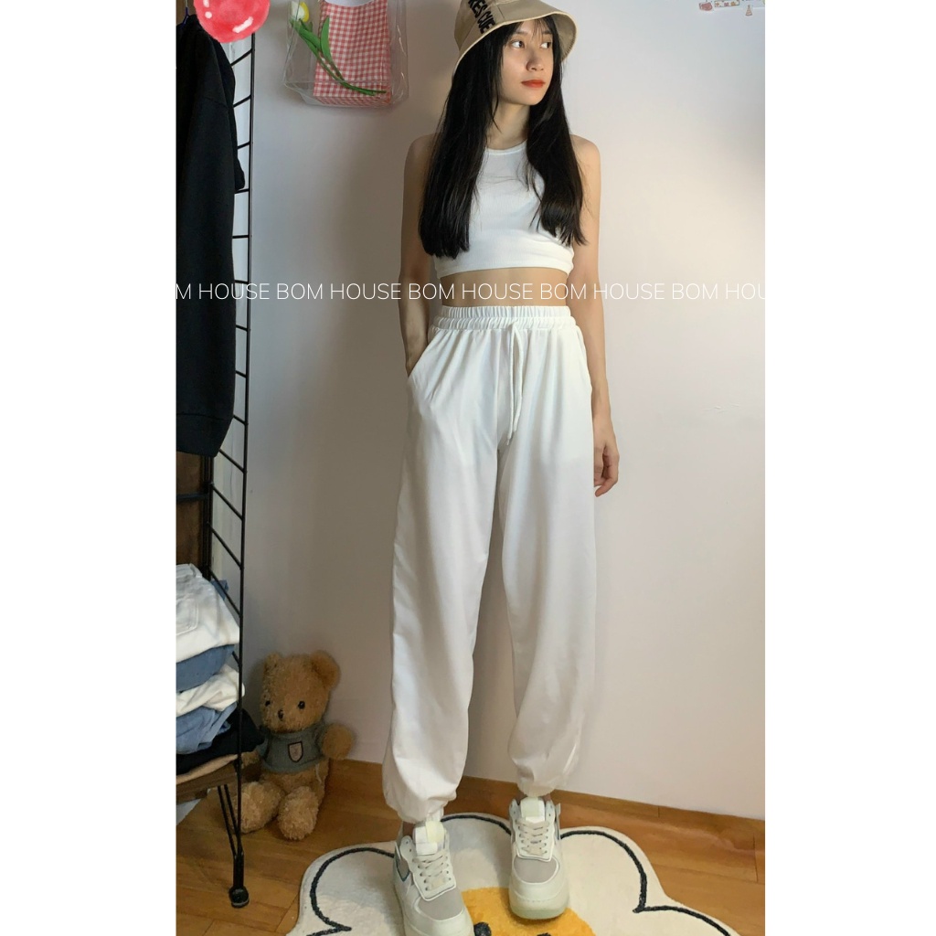 Quần Ống Rộng Jogger Nữ Trơn BOM HOUSE 3 Màu Ulzzang Unisex