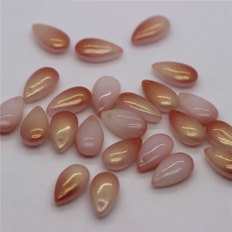 Set 50 hạt xỏ hình giọt nước bằng thủy tinh kích thước 7x14mm dùng làm trang sức thủ công