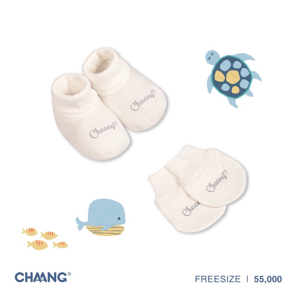 (Hàng mới về) Set bao tay bao chân sơ sinh Chaang - BST sơ sinh Under the sea Chaang 2022 - BST Sơ sinh Under the sea