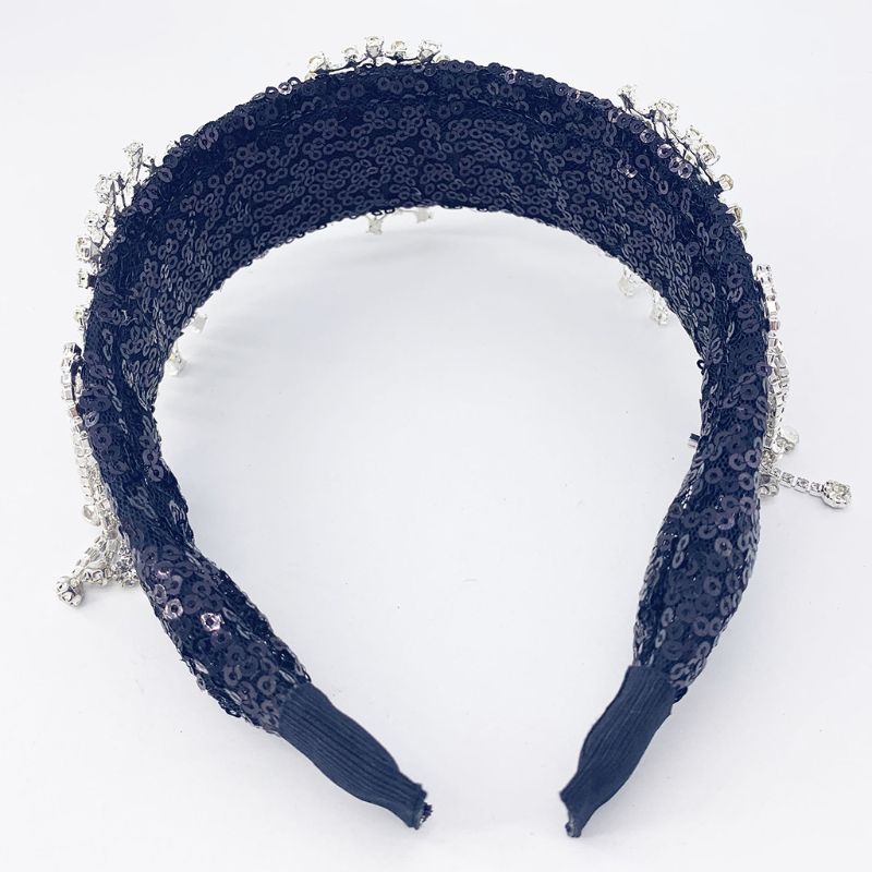 Băng Đô Cài Tóc Phối Ren Lưới Đính Đá Kim Loại Phong Cách Baroque